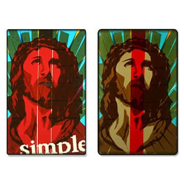 Einfach-Pop-Art-Ikone-Packband-Jesus-Portrait-Vorschaubild