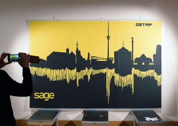 Tape Art-Skyline Stuttgart