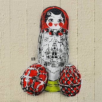 Matroschka- Stencil Street Art- Vorschaubild