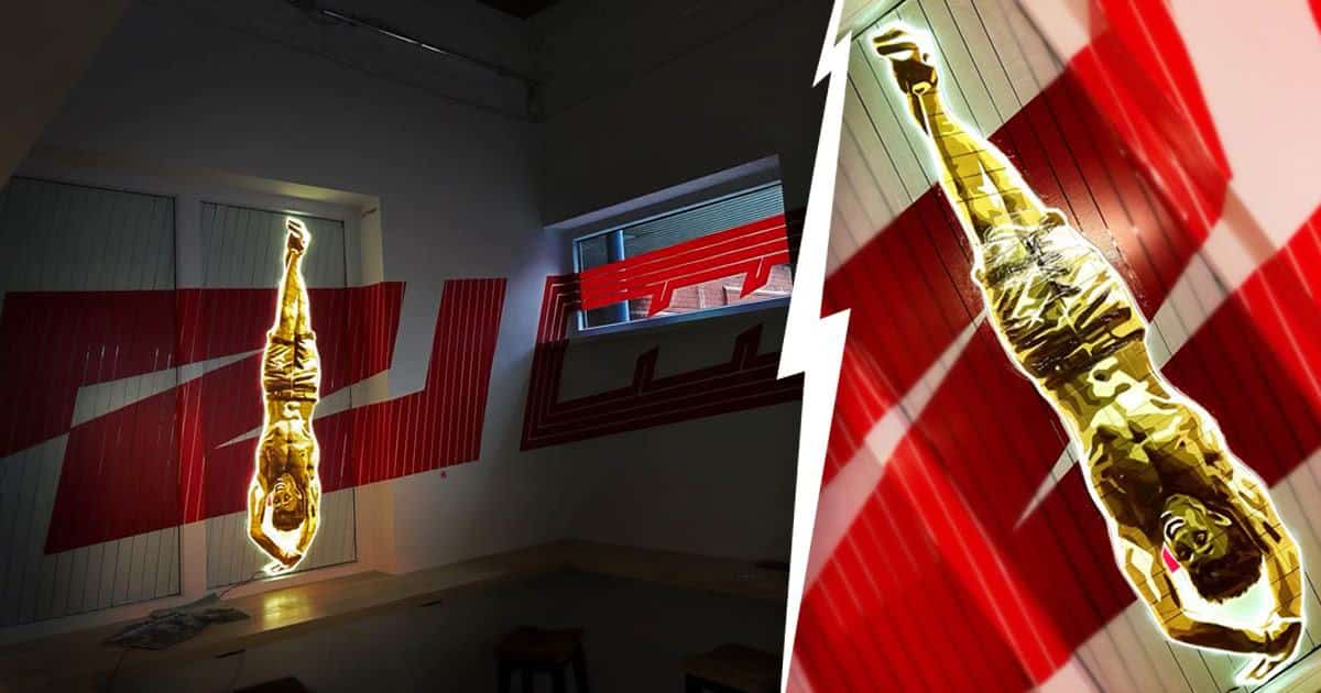 Flying Steps Academy interior tape art