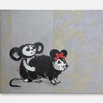 Loving Art- Stencil-Kunst auf Leinwand