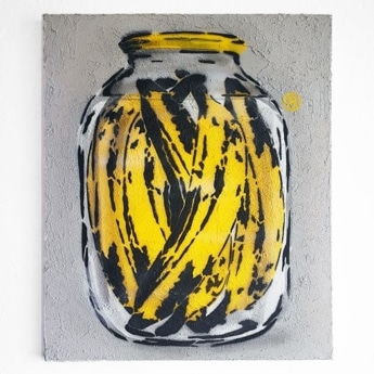 Spree Can- Stencil-Kunst auf Leinwand