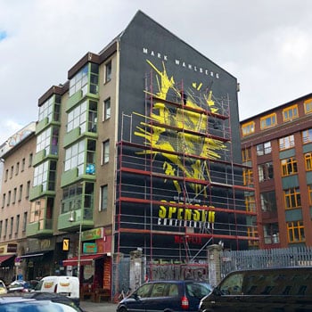 Tape art mural- Mark Wahlberg portrait for Netflix