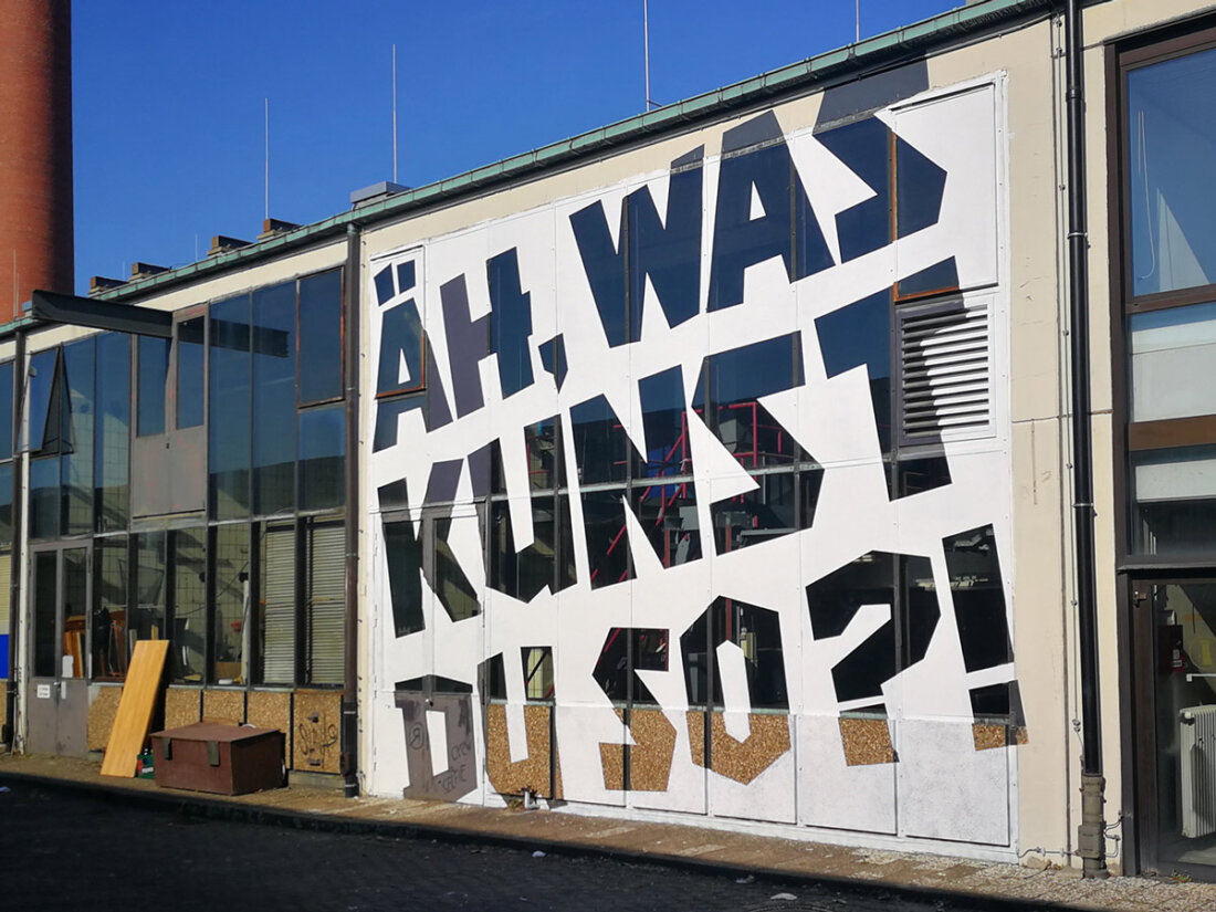 Fassaden-Mural „Äh, was Kunst du so?!“ beim Berlin Mural Fest